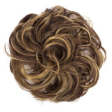 Messy Scrunchie Bun Voluminous Wavy Hairpiece Heat-resistant Synthetic Fibres Blond Mix