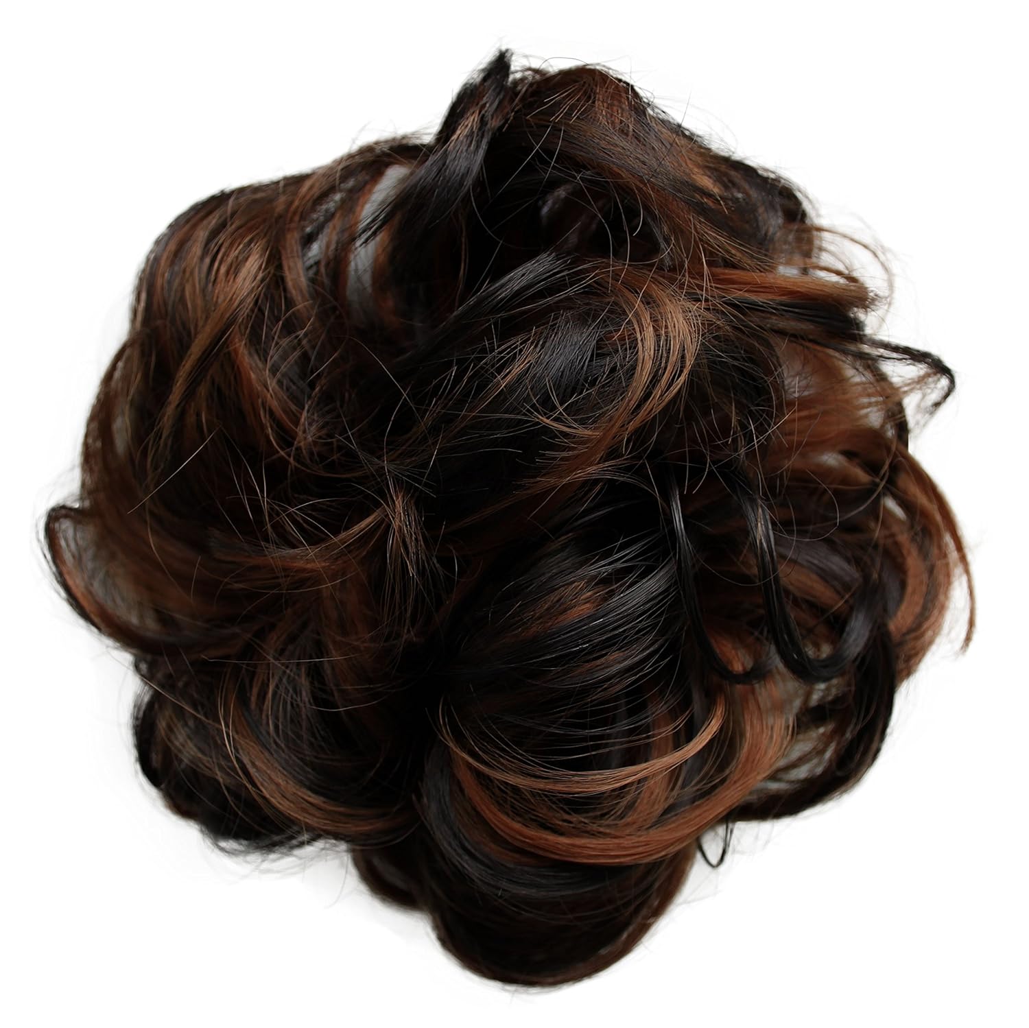 Messy Scrunchie Bun Voluminous Wavy Hairpiece Heat-resistant Synthetic Fibres Blond Mix