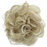 Messy Scrunchie Bun Voluminous Wavy Hairpiece Heat-resistant Synthetic Fibres Blond Mix