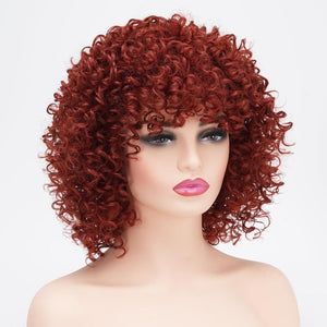 African short curly gray wig with bangs synthetic heat - resistant hair - Wigtrends