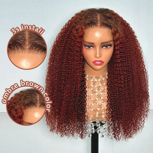 Afro Colored Bleached Knots Human Hair Wig - Wigtrends