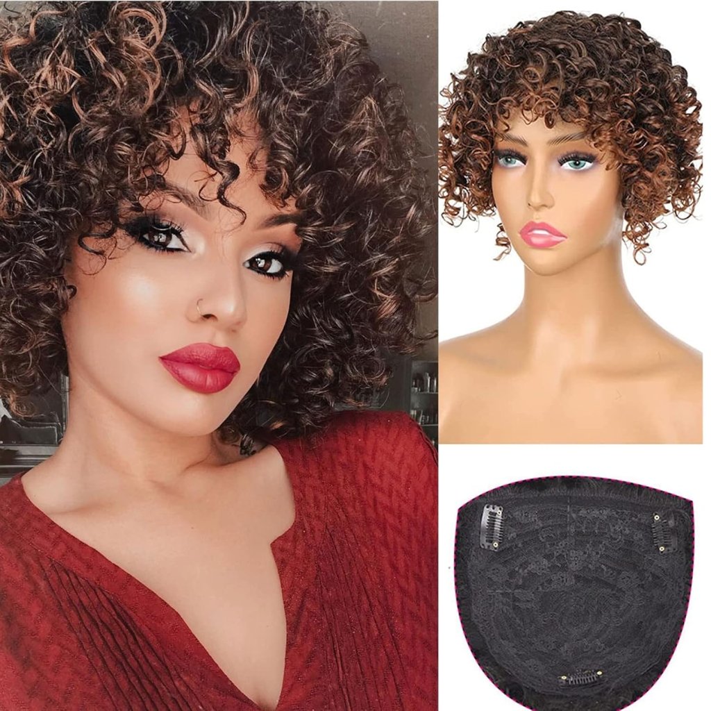 Afro Curly Hair Topper Silver Grey Human Hair Wigs for Women Hairpieces Toppers Pieces - Wigtrends