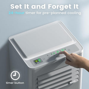 Air Choice Portable Air Conditioner, 10000 BTU Air Conditioner Portable for Room Up to 450 Sq.Ft, Remote Control, 24H Timer, Dehumidifier & Fan Modes, 3 - in - 1 AC Unit with Window Kit for Home Office - Wigtrends