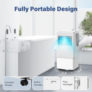 Air Choice Portable Air Conditioner, 10000 BTU Air Conditioner Portable for Room Up to 450 Sq.Ft, Remote Control, 24H Timer, Dehumidifier & Fan Modes, 3 - in - 1 AC Unit with Window Kit for Home Office - Wigtrends