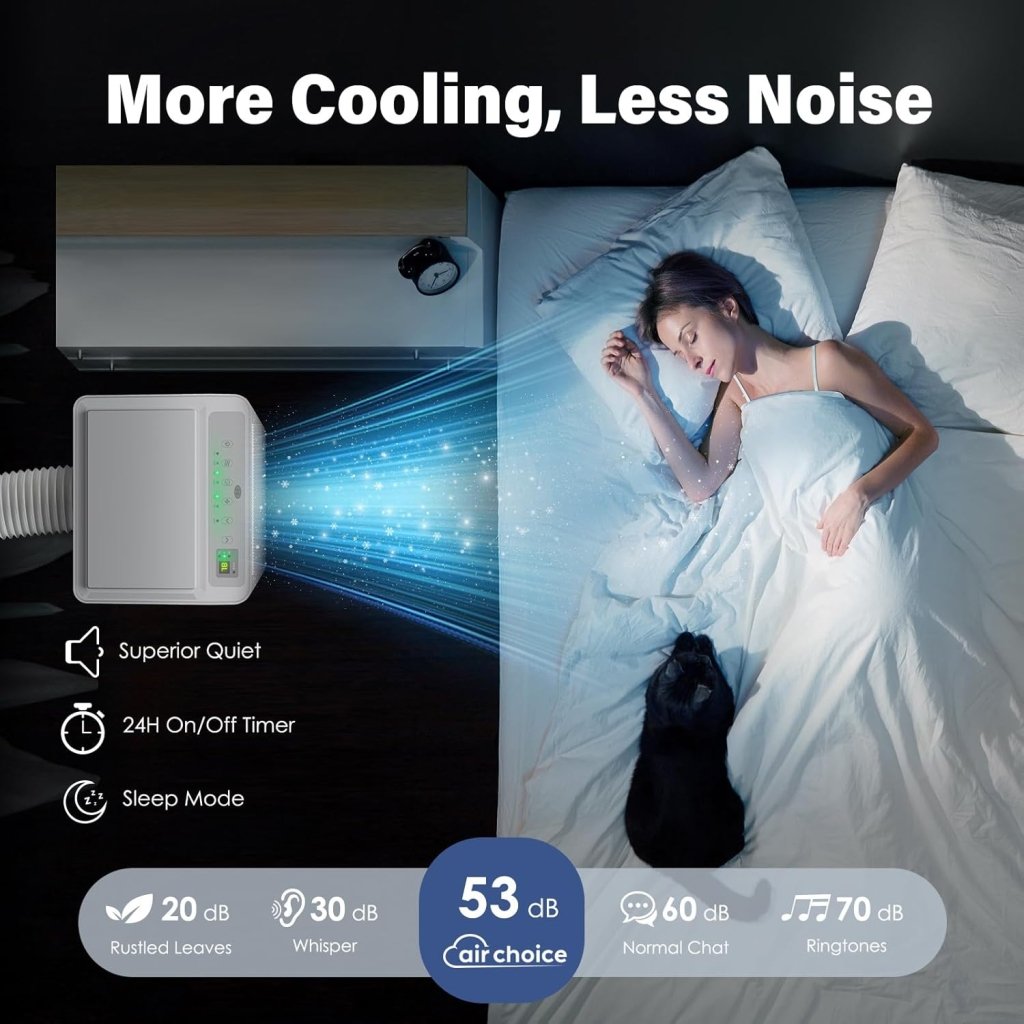 Air Choice Portable Air Conditioner, 10000 BTU Air Conditioner Portable for Room Up to 450 Sq.Ft, Remote Control, 24H Timer, Dehumidifier & Fan Modes, 3 - in - 1 AC Unit with Window Kit for Home Office - Wigtrends