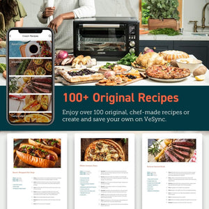 Air Fryer Toaster Oven Combo 13 - in - 1, 32Qt APP & Voice Control Convection Oven Countertop, Bake, Broil, Roast, Dehydrate, Sous Vide, 134 Recipes & 4 Accessories, Black, Stainless Steel - Wigtrends