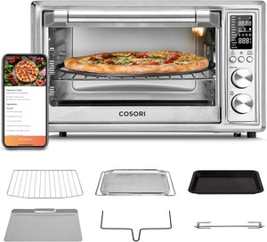 Air Fryer Toaster Oven Combo 13 - in - 1, 32Qt APP & Voice Control Convection Oven Countertop, Bake, Broil, Roast, Dehydrate, Sous Vide, 134 Recipes & 4 Accessories, Black, Stainless Steel - Wigtrends