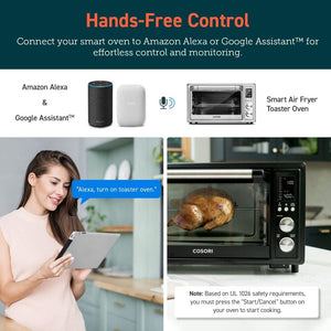 Air Fryer Toaster Oven Combo 13 - in - 1, 32Qt APP & Voice Control Convection Oven Countertop, Bake, Broil, Roast, Dehydrate, Sous Vide, 134 Recipes & 4 Accessories, Black, Stainless Steel - Wigtrends