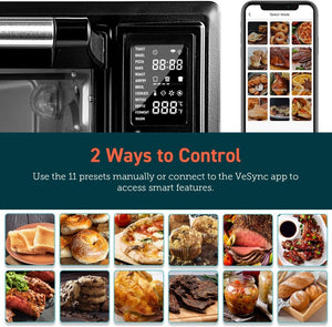 Air Fryer Toaster Oven Combo 13 - in - 1, 32Qt APP & Voice Control Convection Oven Countertop, Bake, Broil, Roast, Dehydrate, Sous Vide, 134 Recipes & 4 Accessories, Black, Stainless Steel - Wigtrends