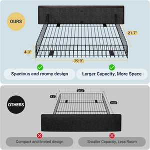 Allewie Upholstered Queen Size Platform Bed Frame with 4 Storage Drawers and Headboard, Square Stitched Button Tufted, Mattress Foundation with Wooden Slats Support, No Box Spring Needed - Wigtrends