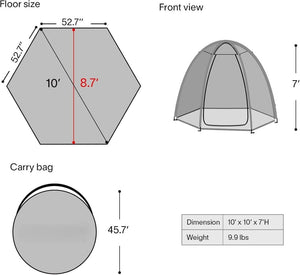 Alvantor Screen House Gazebo, 6 - 10 - 15 Person Pop Up Igloo Screened Canopy Tent with Mosquito Netting Sides, Instant UV Resistant Sun Shelter for Garden, Patio, Backyard - Wigtrends