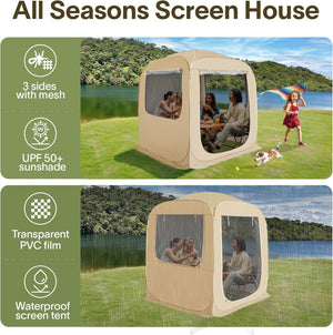 Alvantor Screen House Gazebo, 6 - 10 - 15 Person Pop Up Igloo Screened Canopy Tent with Mosquito Netting Sides, Instant UV Resistant Sun Shelter for Garden, Patio, Backyard - Wigtrends