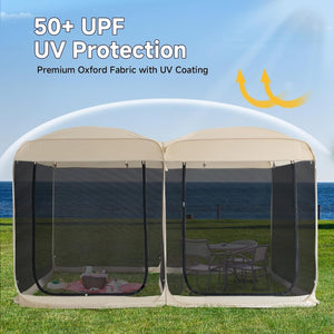 Alvantor Screen House Gazebo, 6 - 10 - 15 Person Pop Up Igloo Screened Canopy Tent with Mosquito Netting Sides, Instant UV Resistant Sun Shelter for Garden, Patio, Backyard - Wigtrends