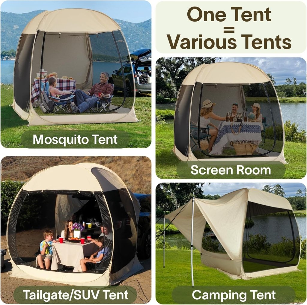 Alvantor Screen House Gazebo, 6 - 10 - 15 Person Pop Up Igloo Screened Canopy Tent with Mosquito Netting Sides, Instant UV Resistant Sun Shelter for Garden, Patio, Backyard - Wigtrends