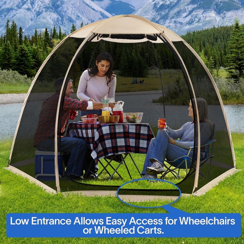 Alvantor Screen House Gazebo, 6 - 10 - 15 Person Pop Up Igloo Screened Canopy Tent with Mosquito Netting Sides, Instant UV Resistant Sun Shelter for Garden, Patio, Backyard - Wigtrends