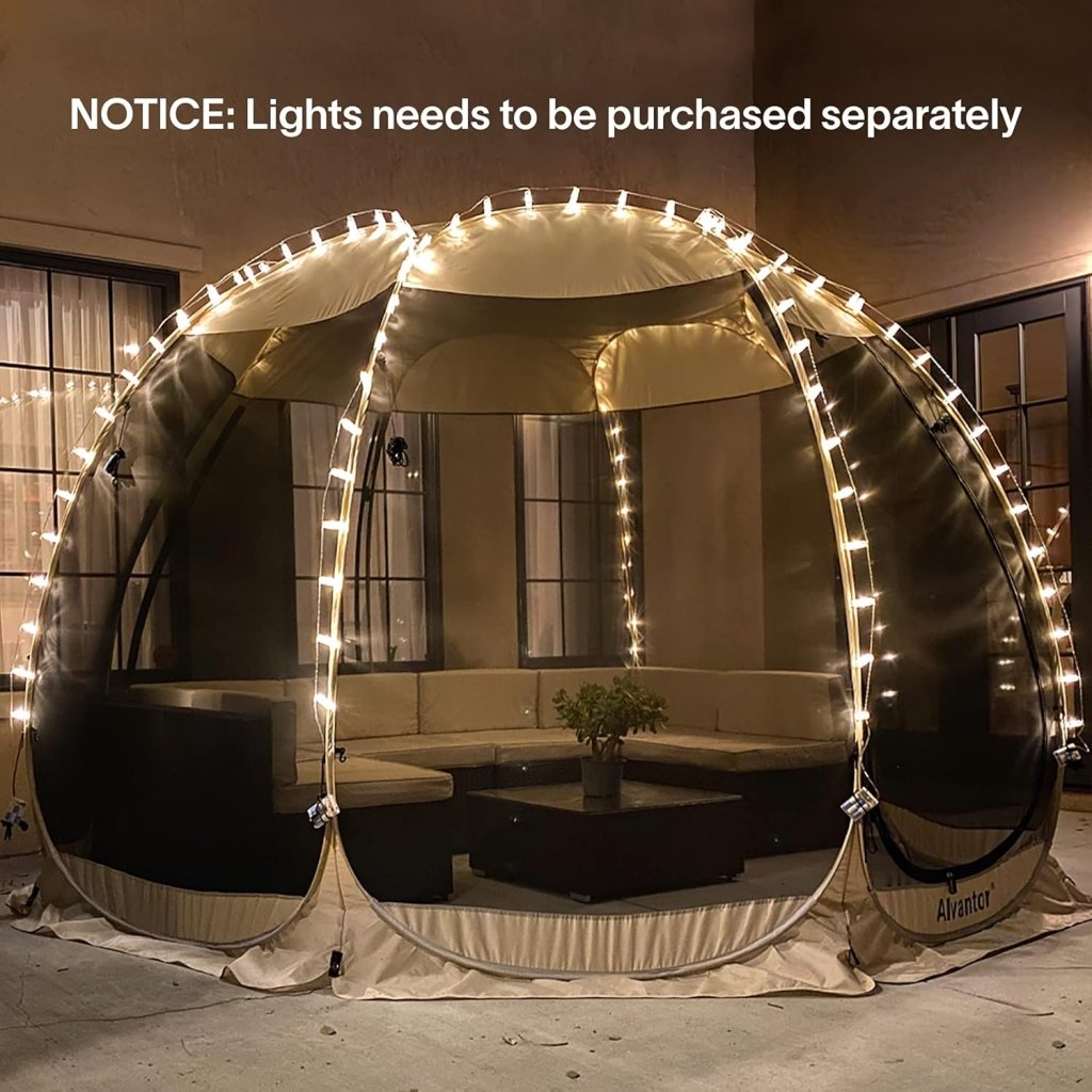 Alvantor Screen House Gazebo, 6 - 10 - 15 Person Pop Up Igloo Screened Canopy Tent with Mosquito Netting Sides, Instant UV Resistant Sun Shelter for Garden, Patio, Backyard - Wigtrends