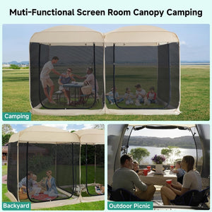 Alvantor Screen House Gazebo, 6 - 10 - 15 Person Pop Up Igloo Screened Canopy Tent with Mosquito Netting Sides, Instant UV Resistant Sun Shelter for Garden, Patio, Backyard - Wigtrends