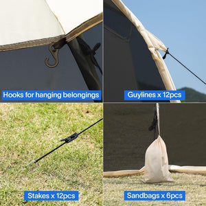 Alvantor Screen House Gazebo, 6 - 10 - 15 Person Pop Up Igloo Screened Canopy Tent with Mosquito Netting Sides, Instant UV Resistant Sun Shelter for Garden, Patio, Backyard - Wigtrends
