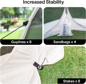 Alvantor Screen House Gazebo, 6 - 10 - 15 Person Pop Up Igloo Screened Canopy Tent with Mosquito Netting Sides, Instant UV Resistant Sun Shelter for Garden, Patio, Backyard - Wigtrends