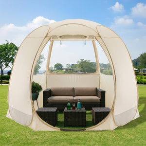 Alvantor Screen House Gazebo, 6 - 10 - 15 Person Pop Up Igloo Screened Canopy Tent with Mosquito Netting Sides, Instant UV Resistant Sun Shelter for Garden, Patio, Backyard - Wigtrends