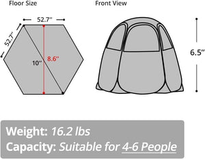 Alvantor Screen House Gazebo, 6 - 10 - 15 Person Pop Up Igloo Screened Canopy Tent with Mosquito Netting Sides, Instant UV Resistant Sun Shelter for Garden, Patio, Backyard - Wigtrends