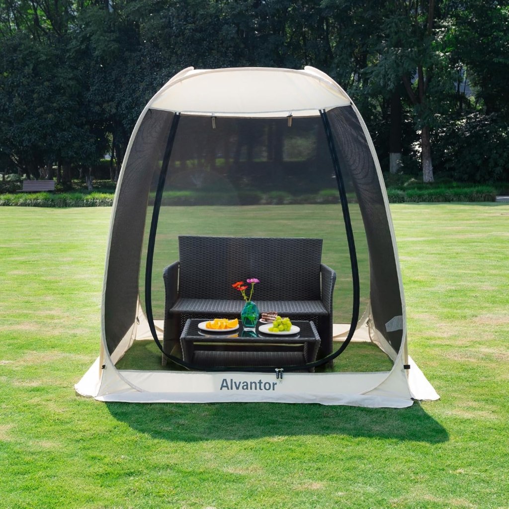 Alvantor Screen House Gazebo, 6 - 10 - 15 Person Pop Up Igloo Screened Canopy Tent with Mosquito Netting Sides, Instant UV Resistant Sun Shelter for Garden, Patio, Backyard - Wigtrends