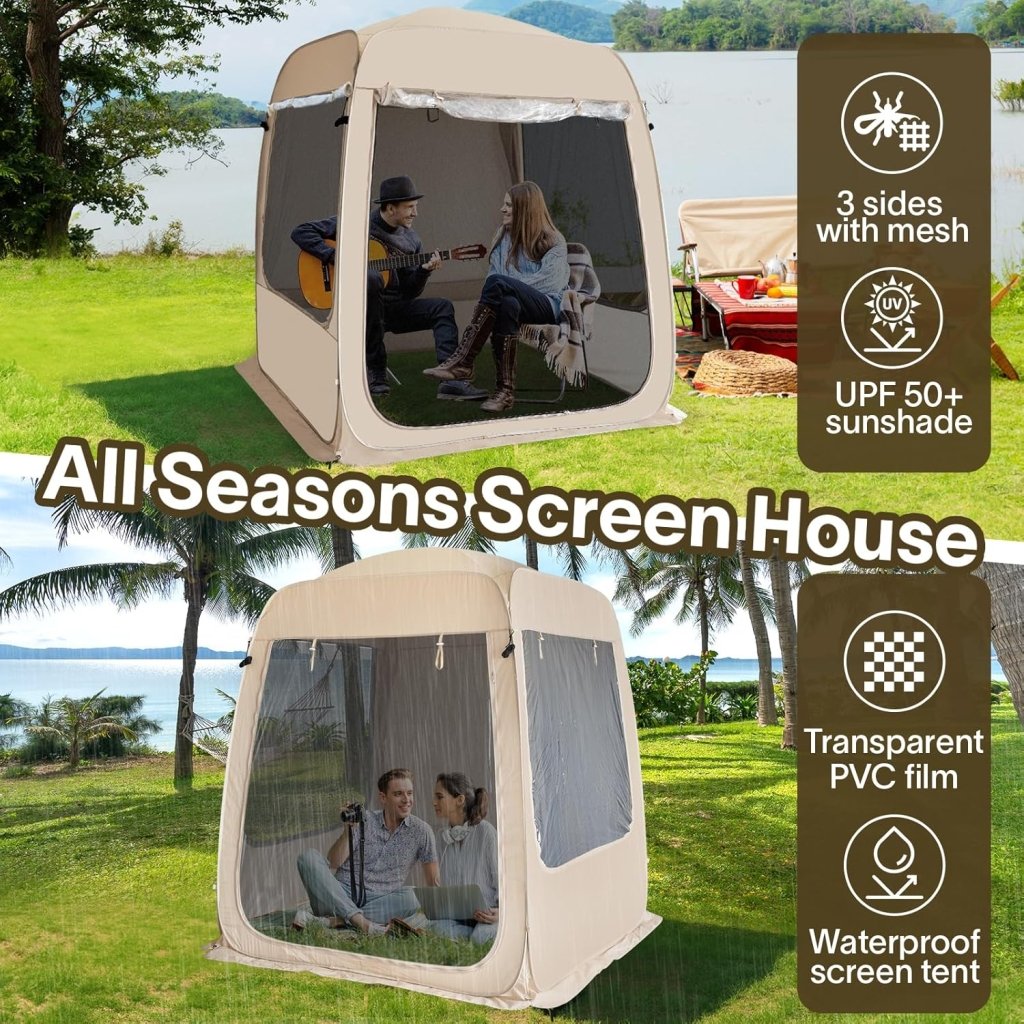 Alvantor Screen House Gazebo, 6 - 10 - 15 Person Pop Up Igloo Screened Canopy Tent with Mosquito Netting Sides, Instant UV Resistant Sun Shelter for Garden, Patio, Backyard - Wigtrends