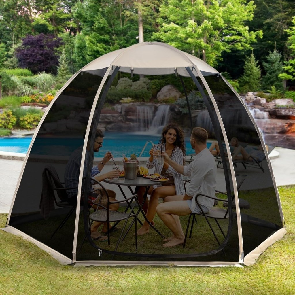 Alvantor Screen House Gazebo, 6 - 10 - 15 Person Pop Up Igloo Screened Canopy Tent with Mosquito Netting Sides, Instant UV Resistant Sun Shelter for Garden, Patio, Backyard - Wigtrends