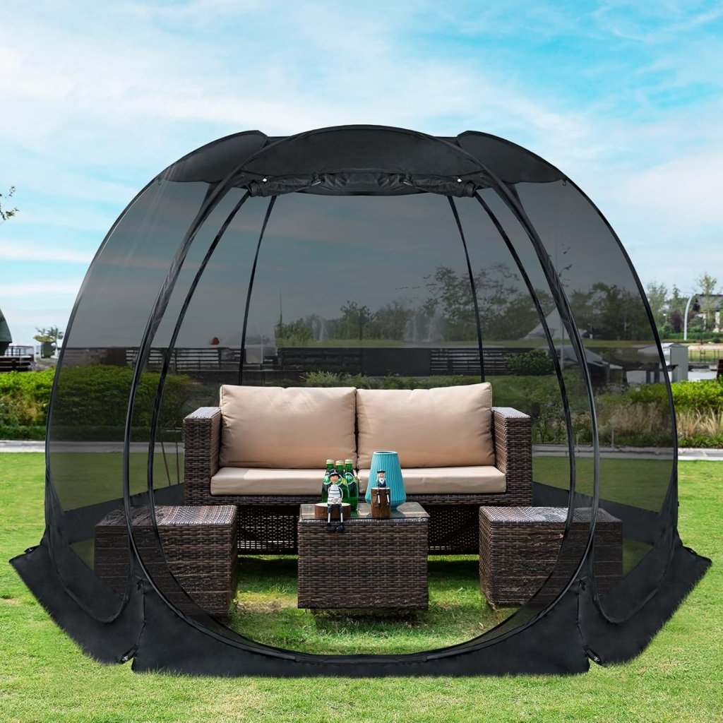 Alvantor Screen House Gazebo, 6 - 10 - 15 Person Pop Up Igloo Screened Canopy Tent with Mosquito Netting Sides, Instant UV Resistant Sun Shelter for Garden, Patio, Backyard - Wigtrends