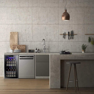 Antarctic Star 26 Bottle 130 Can Wine Cooler/Cabinet Beverage Refrigerator Mini Wine Cellar Beer Soda Clear Glass Door Bar Fridge Quiet Compressor Adjust Temp Freestanding Indoor Use 3.2cu.ft Black - Wigtrends