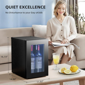 Antarctic Star 26 Bottle 130 Can Wine Cooler/Cabinet Beverage Refrigerator Mini Wine Cellar Beer Soda Clear Glass Door Bar Fridge Quiet Compressor Adjust Temp Freestanding Indoor Use 3.2cu.ft Black - Wigtrends