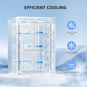 Antarctic Star 26 Bottle 130 Can Wine Cooler/Cabinet Beverage Refrigerator Mini Wine Cellar Beer Soda Clear Glass Door Bar Fridge Quiet Compressor Adjust Temp Freestanding Indoor Use 3.2cu.ft Black - Wigtrends