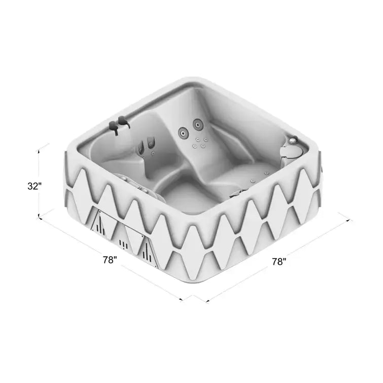 Aquarest Spas,Jet Square Plug And Play Hot Tub with Ozonator - Wigtrends