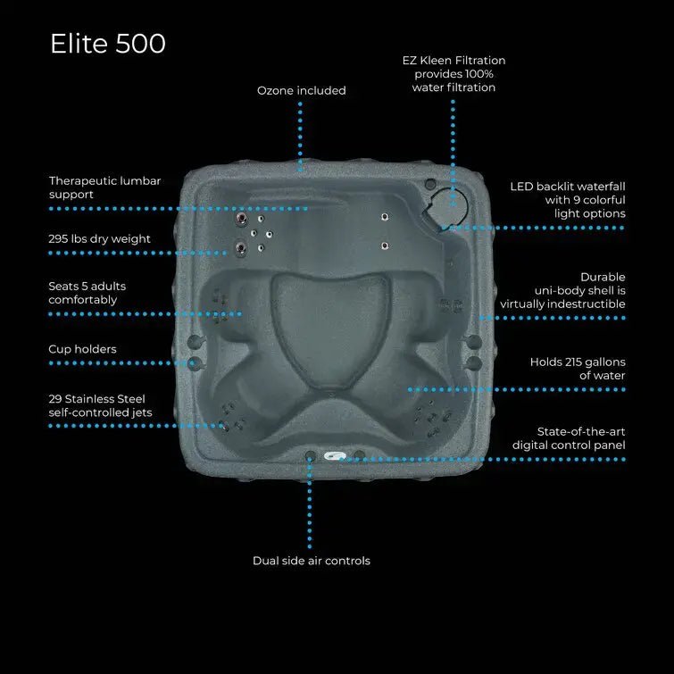 Aquarest Spas,Jet Square Plug And Play Hot Tub with Ozonator - Wigtrends