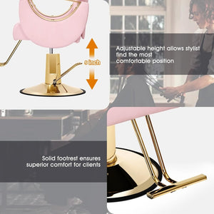 Artist Hand Salon Chair Reclining Barber Chair Oversized Hydraulic Pump Heavy Duty Hair Salon Chair 360 Degree Swivel Hair Chair for Hair Stylist, Beauty Spa Equipment Max Load 400 LBS, Black and Gold - Wigtrends