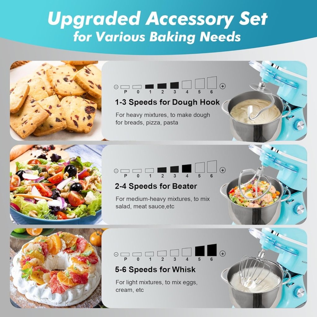 Aucma Stand Mixer,6.5 - QT 660W 6 - Speed Tilt - Head Food Mixer, Kitchen Electric Mixer with Dough Hook - Wigtrends