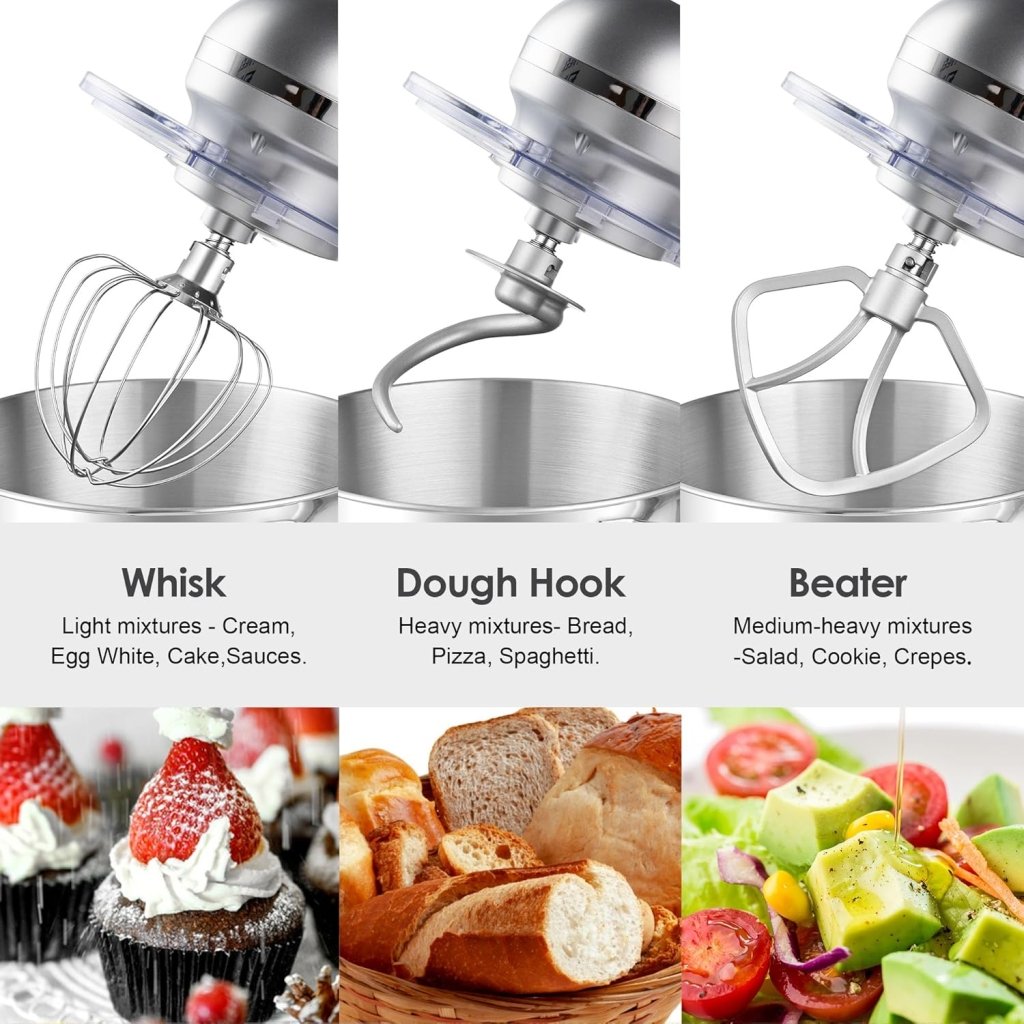 Aucma Stand Mixer,6.5 - QT 660W 6 - Speed Tilt - Head Food Mixer, Kitchen Electric Mixer with Dough Hook - Wigtrends