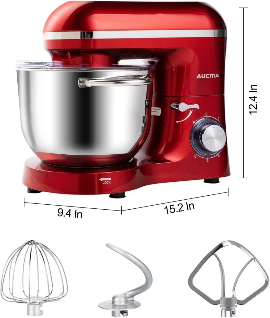 Aucma Stand Mixer,6.5 - QT 660W 6 - Speed Tilt - Head Food Mixer, Kitchen Electric Mixer with Dough Hook - Wigtrends
