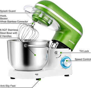 Aucma Stand Mixer,6.5 - QT 660W 6 - Speed Tilt - Head Food Mixer, Kitchen Electric Mixer with Dough Hook - Wigtrends