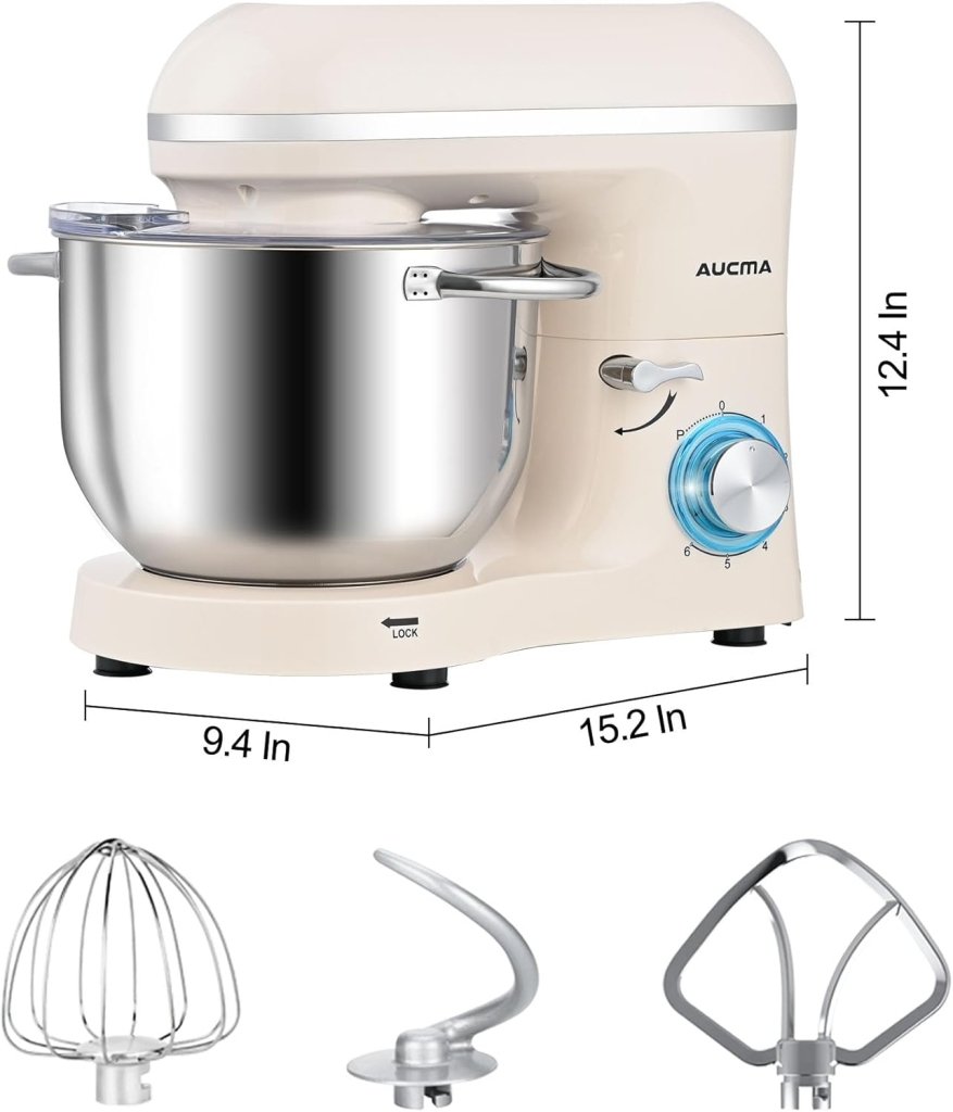 Aucma Stand Mixer,6.5 - QT 660W 6 - Speed Tilt - Head Food Mixer, Kitchen Electric Mixer with Dough Hook - Wigtrends