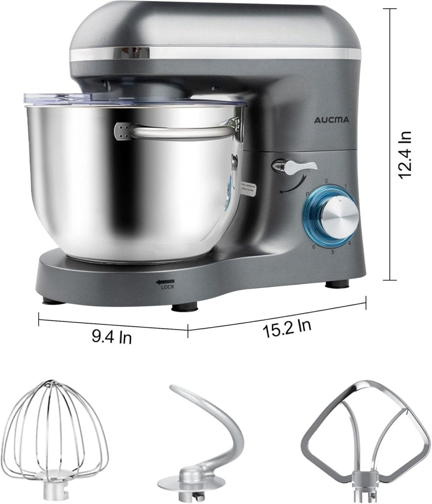 Aucma Stand Mixer,6.5 - QT 660W 6 - Speed Tilt - Head Food Mixer, Kitchen Electric Mixer with Dough Hook - Wigtrends