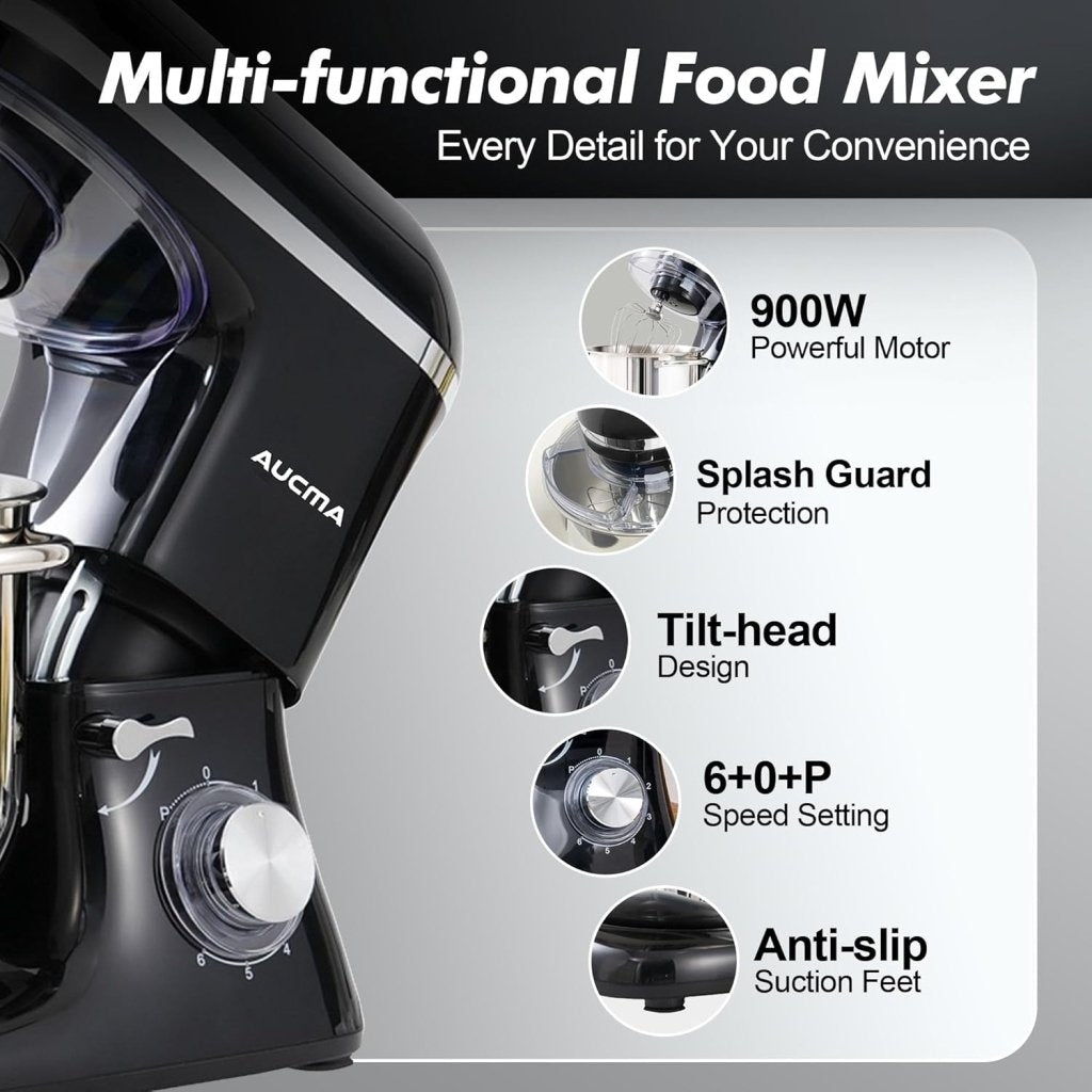 Aucma Stand Mixer,6.5 - QT 660W 6 - Speed Tilt - Head Food Mixer, Kitchen Electric Mixer with Dough Hook - Wigtrends