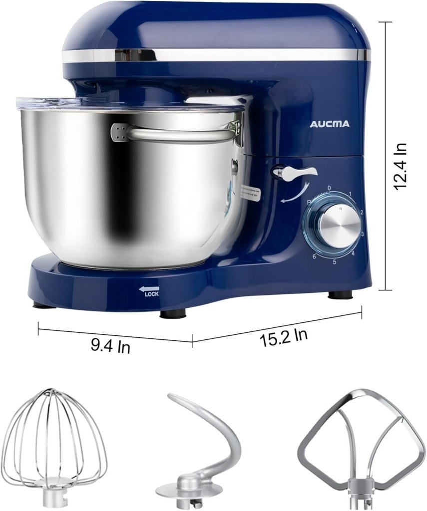 Aucma Stand Mixer,6.5 - QT 660W 6 - Speed Tilt - Head Food Mixer, Kitchen Electric Mixer with Dough Hook - Wigtrends