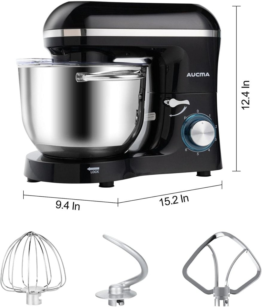 Aucma Stand Mixer,6.5 - QT 660W 6 - Speed Tilt - Head Food Mixer, Kitchen Electric Mixer with Dough Hook - Wigtrends