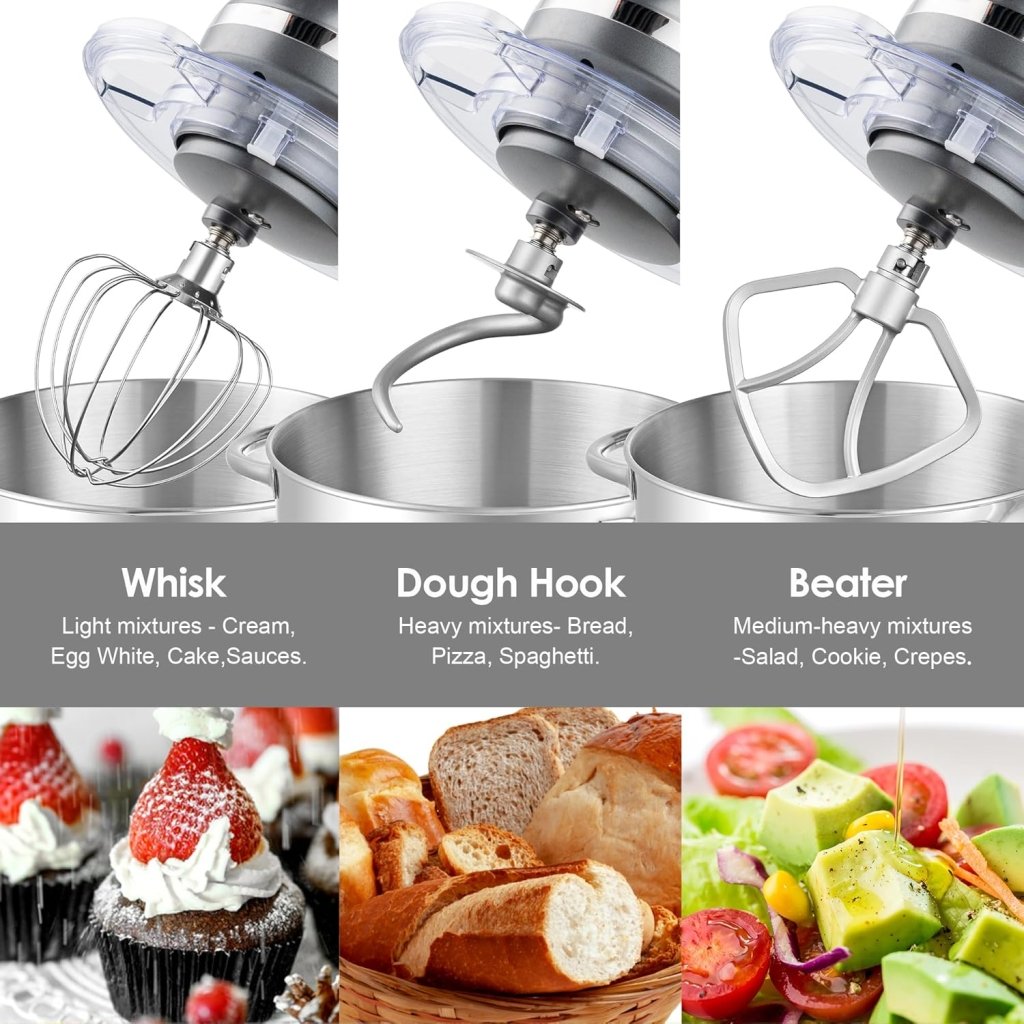 Aucma Stand Mixer,6.5 - QT 660W 6 - Speed Tilt - Head Food Mixer, Kitchen Electric Mixer with Dough Hook - Wigtrends