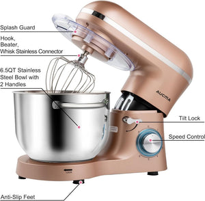 Aucma Stand Mixer,6.5 - QT 660W 6 - Speed Tilt - Head Food Mixer, Kitchen Electric Mixer with Dough Hook - Wigtrends