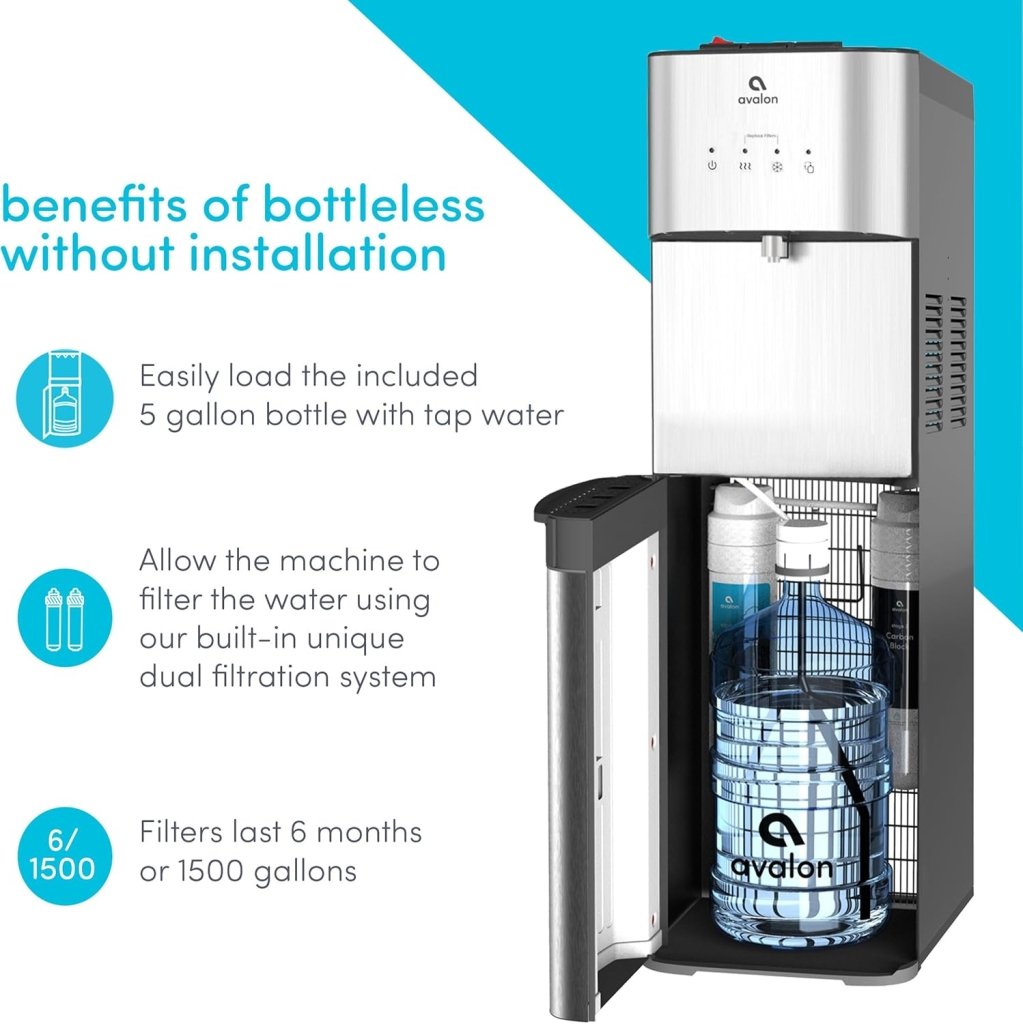 Avalon A3F Bottom Loading Water Cooler Dispenser with BioGuard - 3 Temperature Settings - UL - Filtered - Wigtrends