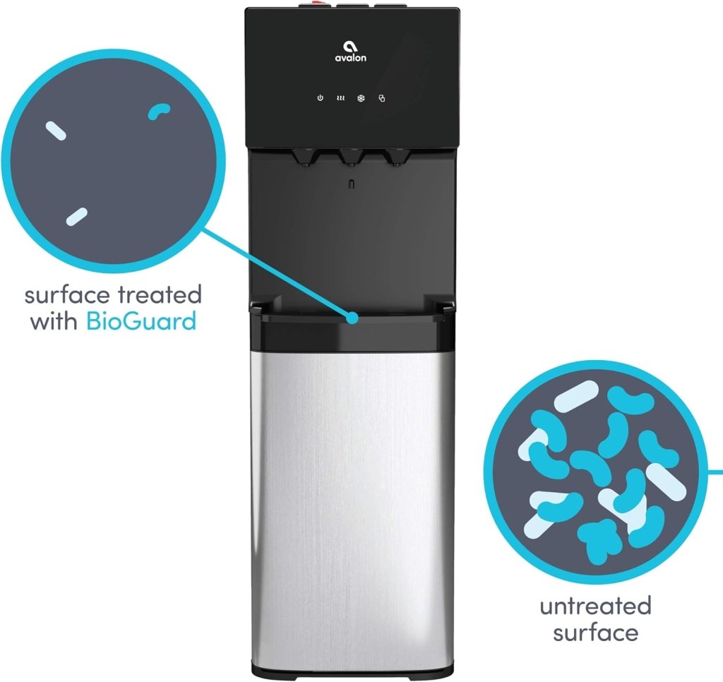 Avalon Bottom Loading Water Cooler Water Dispenser with BioGuard - 3 Temperature Settings - Hot, Cold & Room Water, Durable Stainless Steel Construction, Anti - Microbial Coating - UL Listed - Wigtrends