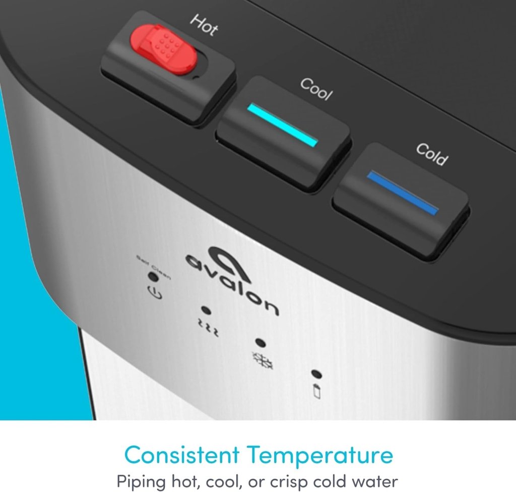 Avalon Bottom Loading Water Cooler Water Dispenser with BioGuard - 3 Temperature Settings - Hot, Cold & Room Water, Durable Stainless Steel Construction, Anti - Microbial Coating - UL Listed - Wigtrends