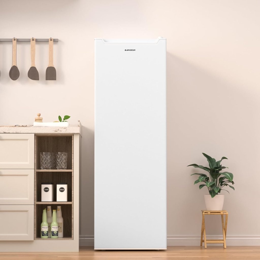 BANGSON Upright Freezer, 7.0 Cu.ft Stand Up Freezer, Convertible Upright Freezer/Refrigerator, Single Door for Kitchen,Garage, Office, Apartment, Silver - Wigtrends